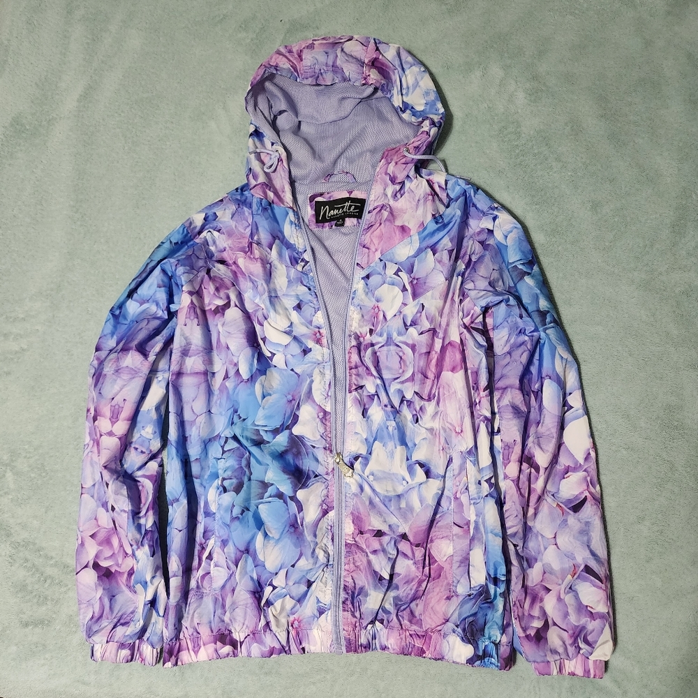 Nanette Lepore Purple Floral Wind Breaker